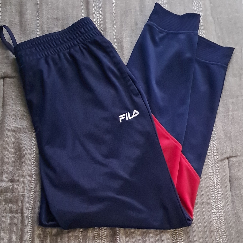 Fila Navy and Red Sweatpants